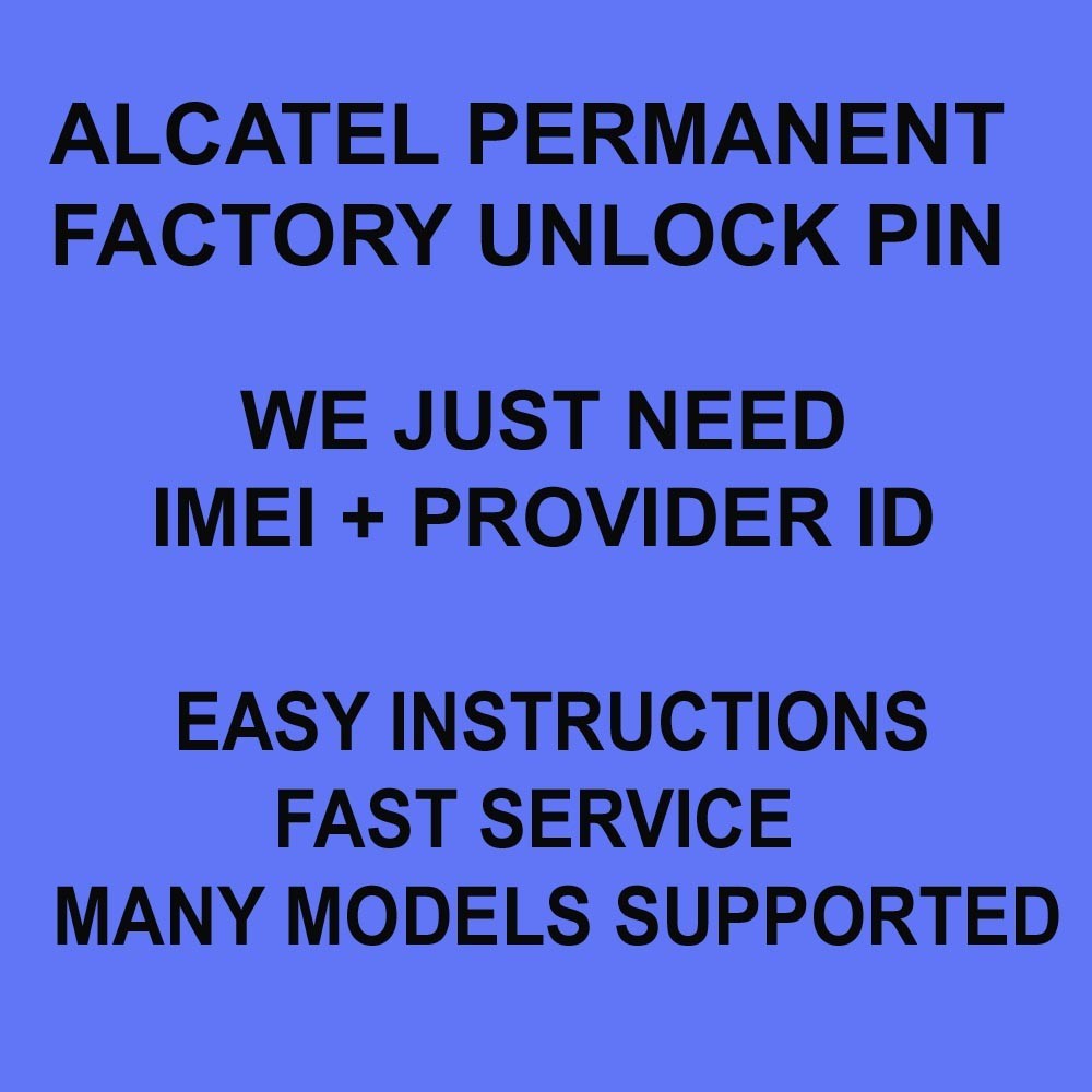 Alcatel Network Unlock pin LinkZone MW40CJ MW40V MW40VD MW41MP MW41NF MW41TM