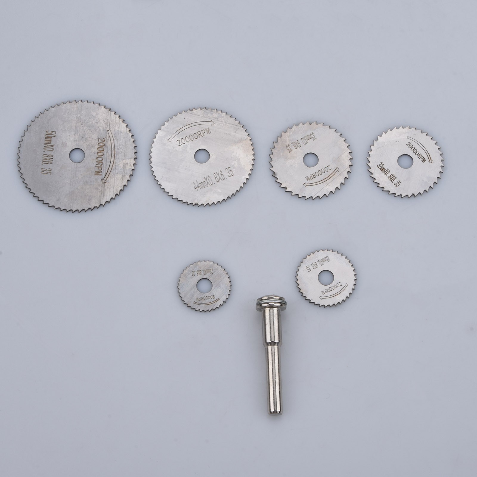 6Pcs Circular Saw Disc Set Dremel Mini Drill Rotary Tool Wood Cutting Blade Set.