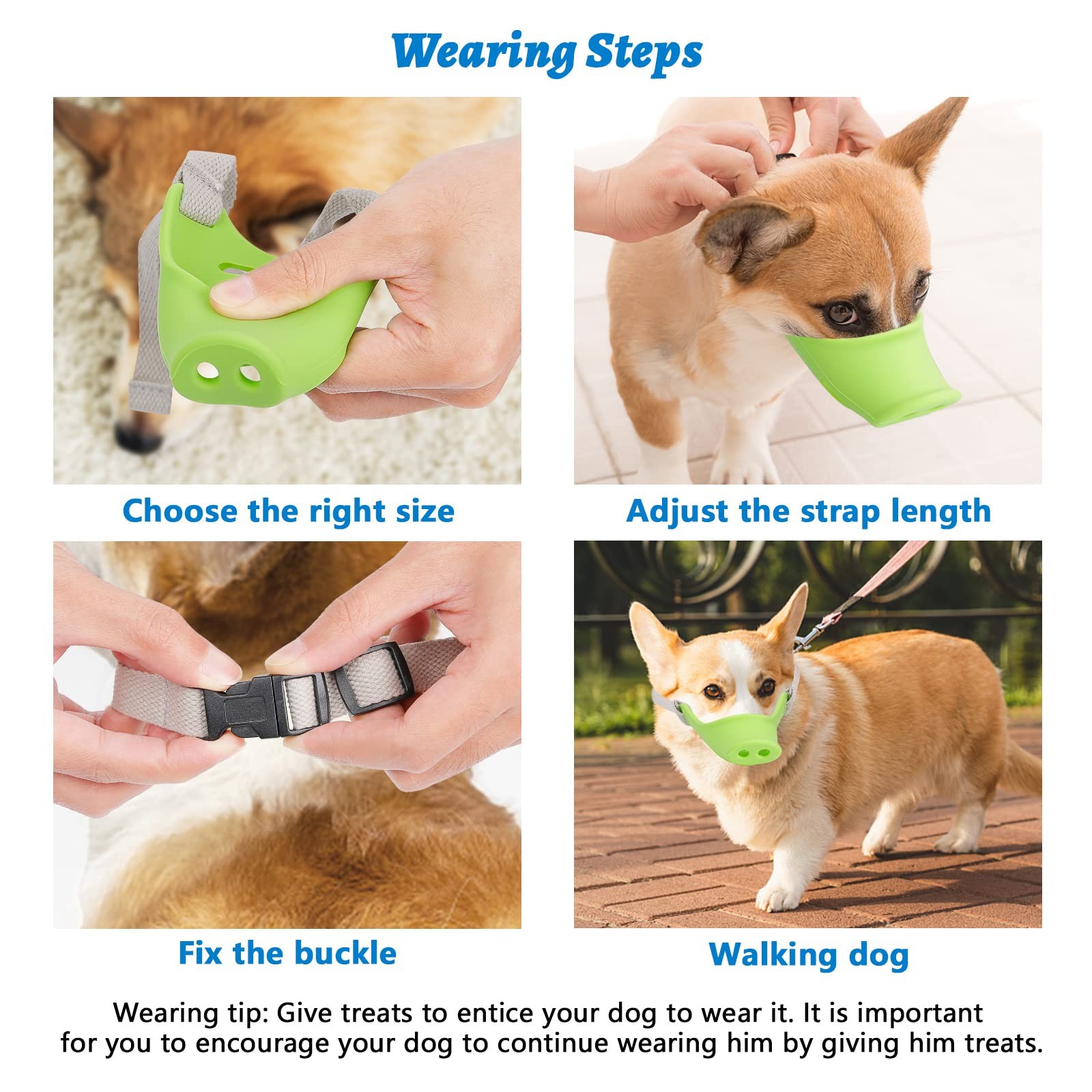 HOWWFALY Silicone Dog Muzzle, Soft Muzzle Small Medium Dogs Poodle Corgi