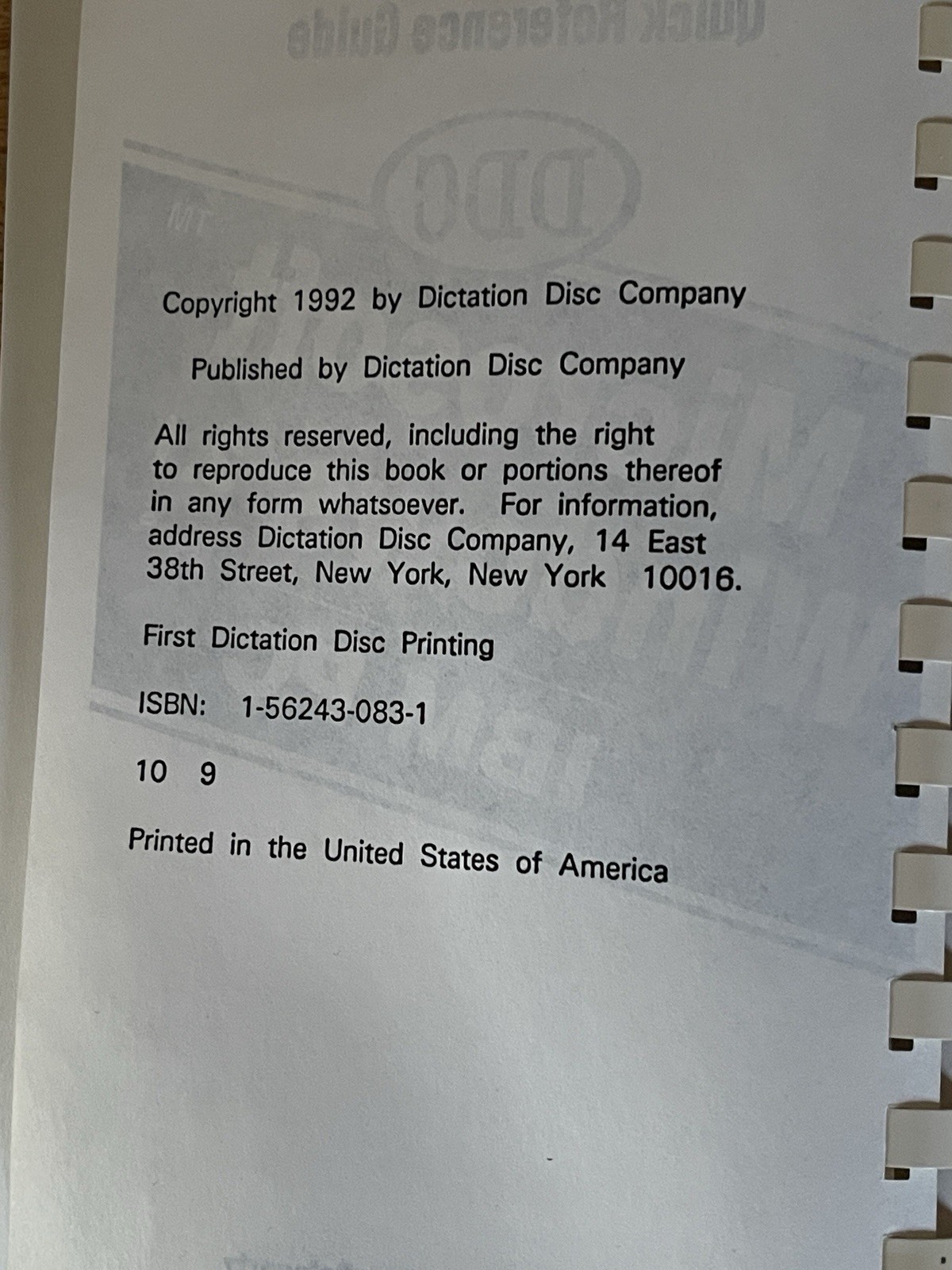 Microsoft Windows 3.1 IBM PC Quick Reference Guide DDC Spiral Flip Book