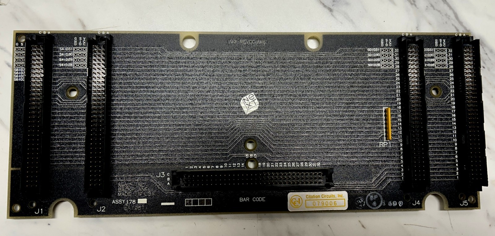 Early Production Next Cube Backplane Assembly 178 Year 1987