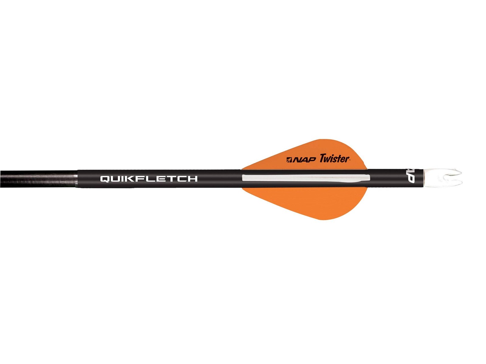 Quikfletch Twister 2" 3-Vane Stabilizing Fletching - Black Tube, Orange/White...
