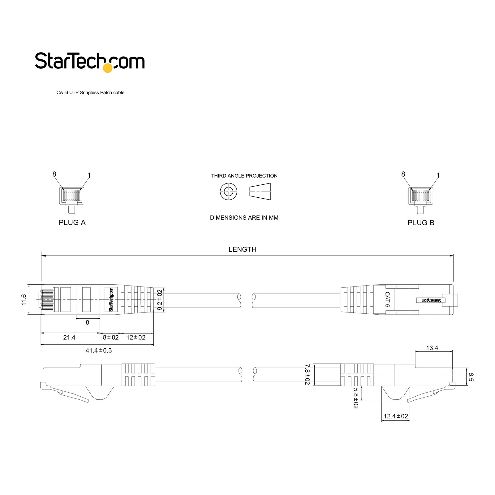 StarTech 35 ft Green Snagless Cat6 UTP Patch Cable