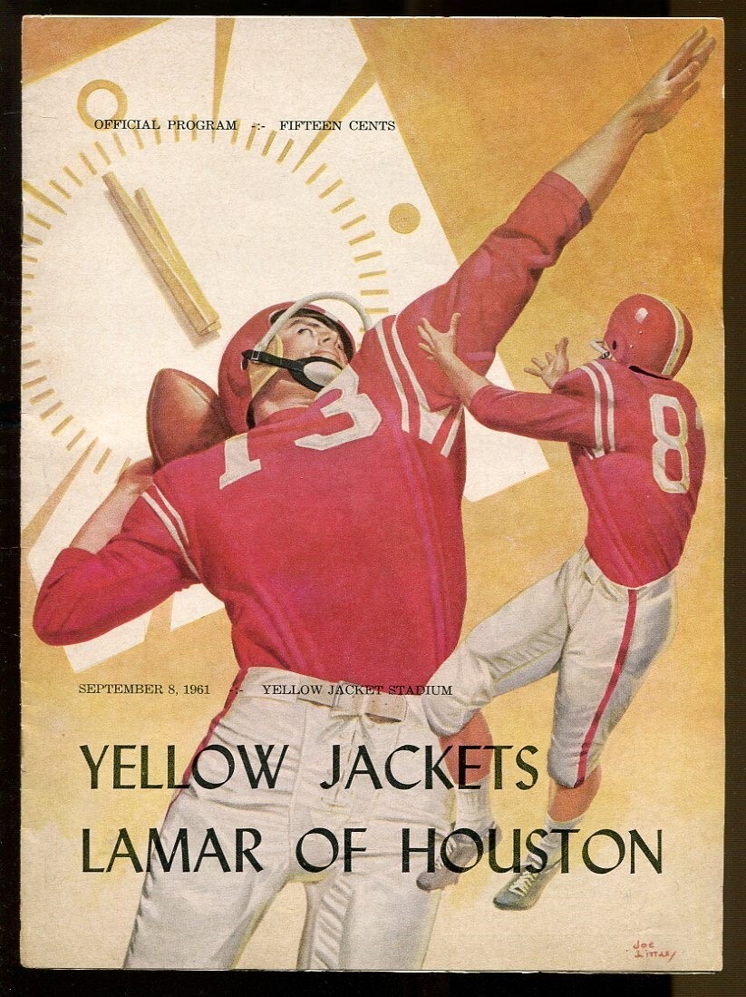 1961 Texas High School Football Program Port Arthur v Houston Lamar 83521cfb1