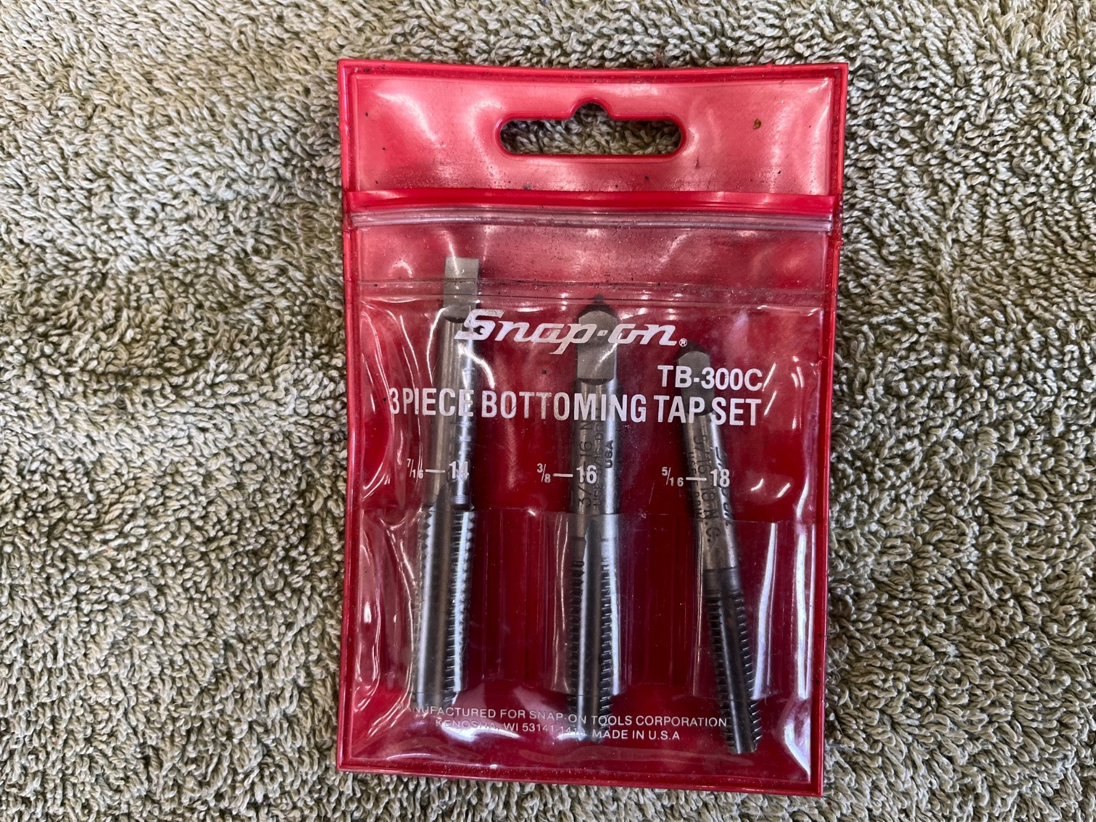 SNAP-ON TOOLS TB300C 3-PIECE Bottoming Tap SET USA