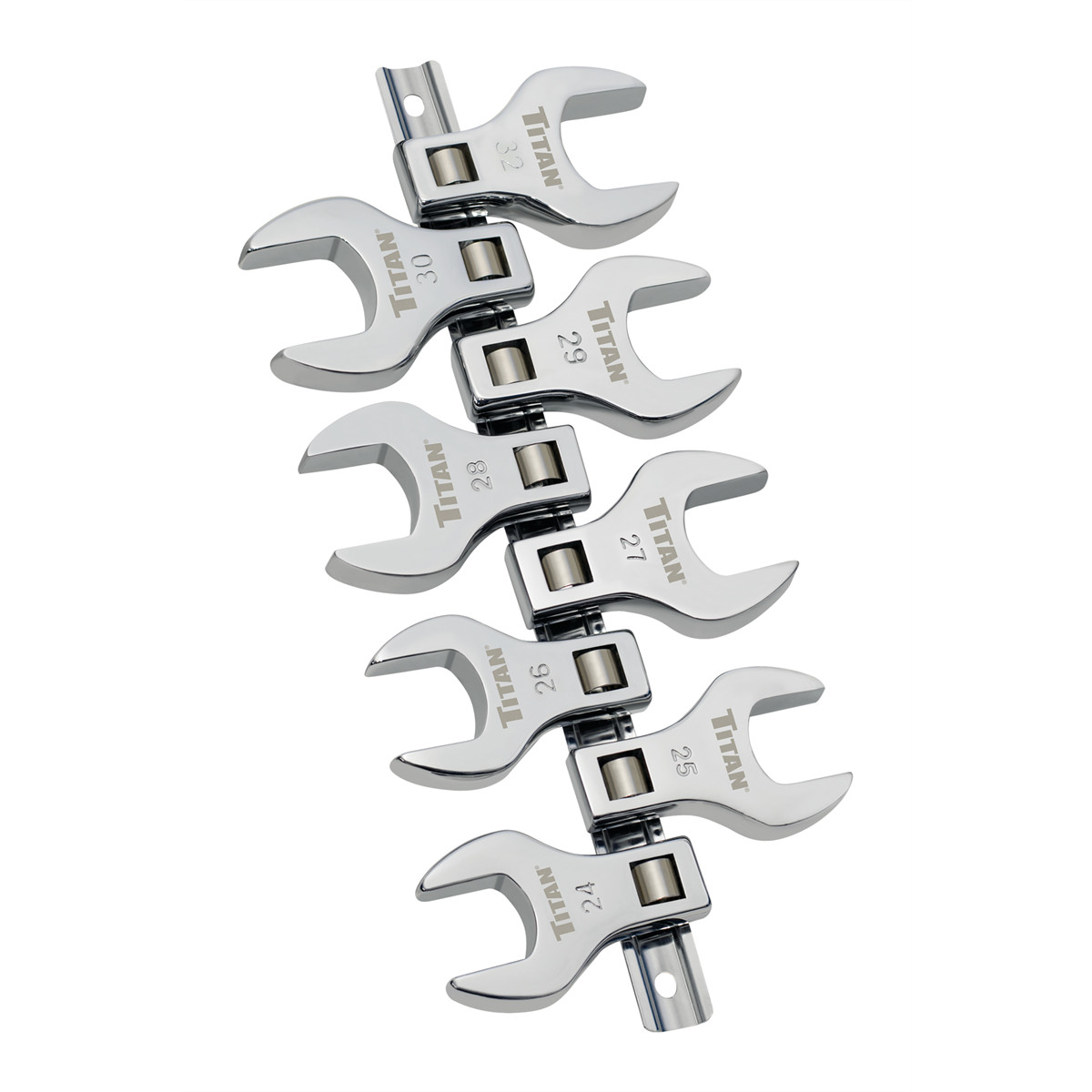 Titan 17678 8 Piece 1/2 Inch Drive Metric Jumbo Crowfoot Wrench Set
