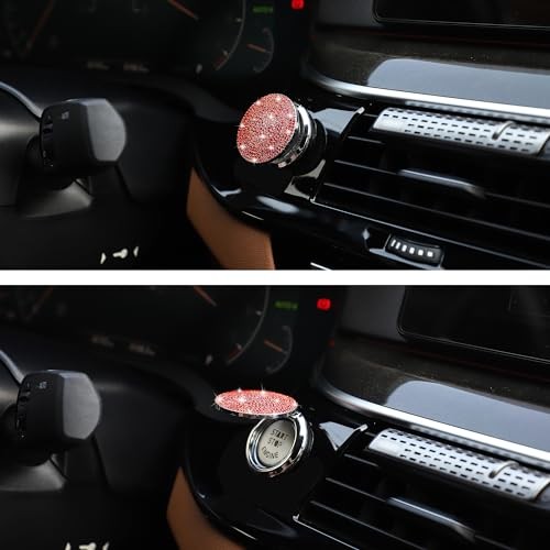 Bling Car Engine Start Button Cover Diamond Crystal Push Start Ring Red