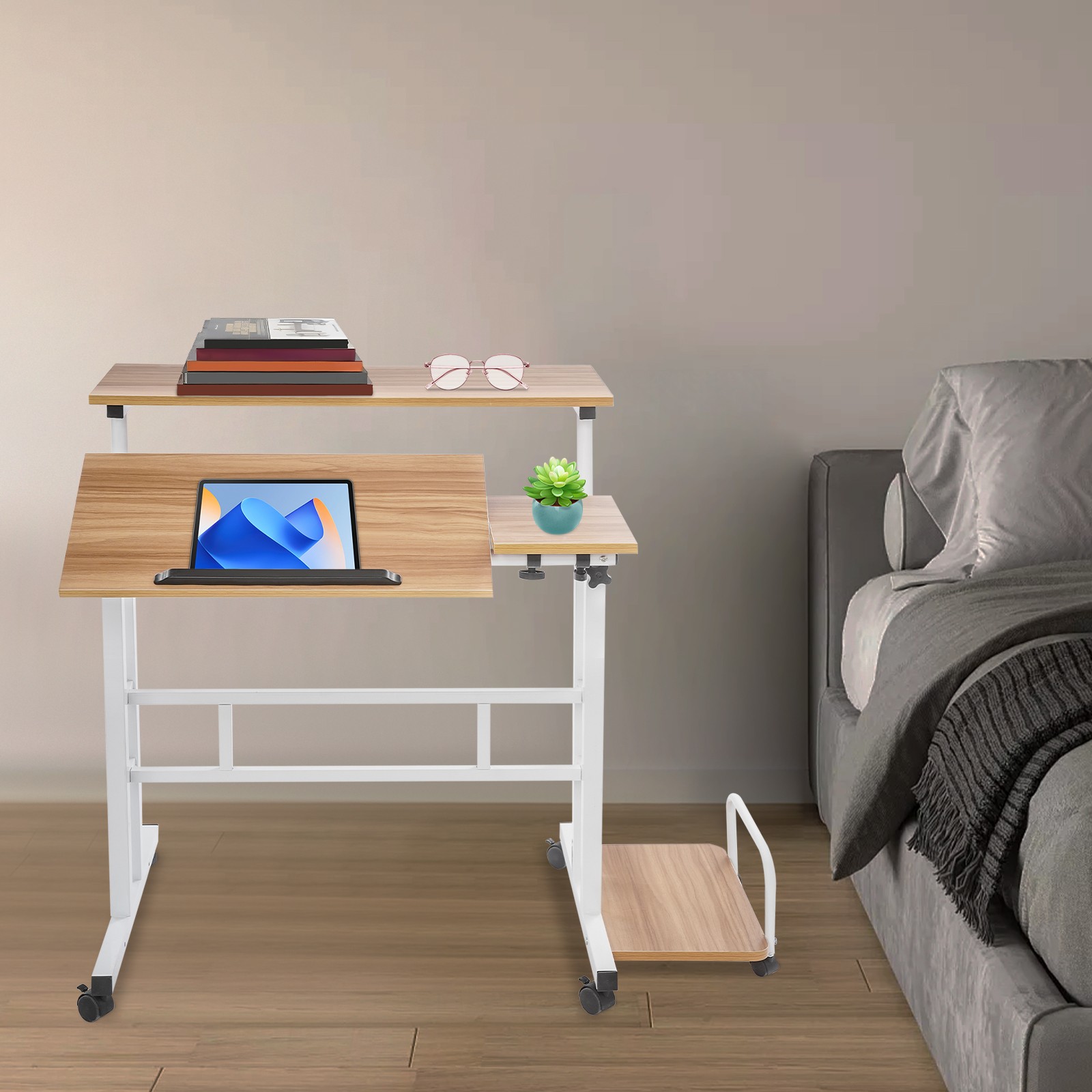 Modern Computer Desk Multi Functional Foldable Computer Table Adjustable Height