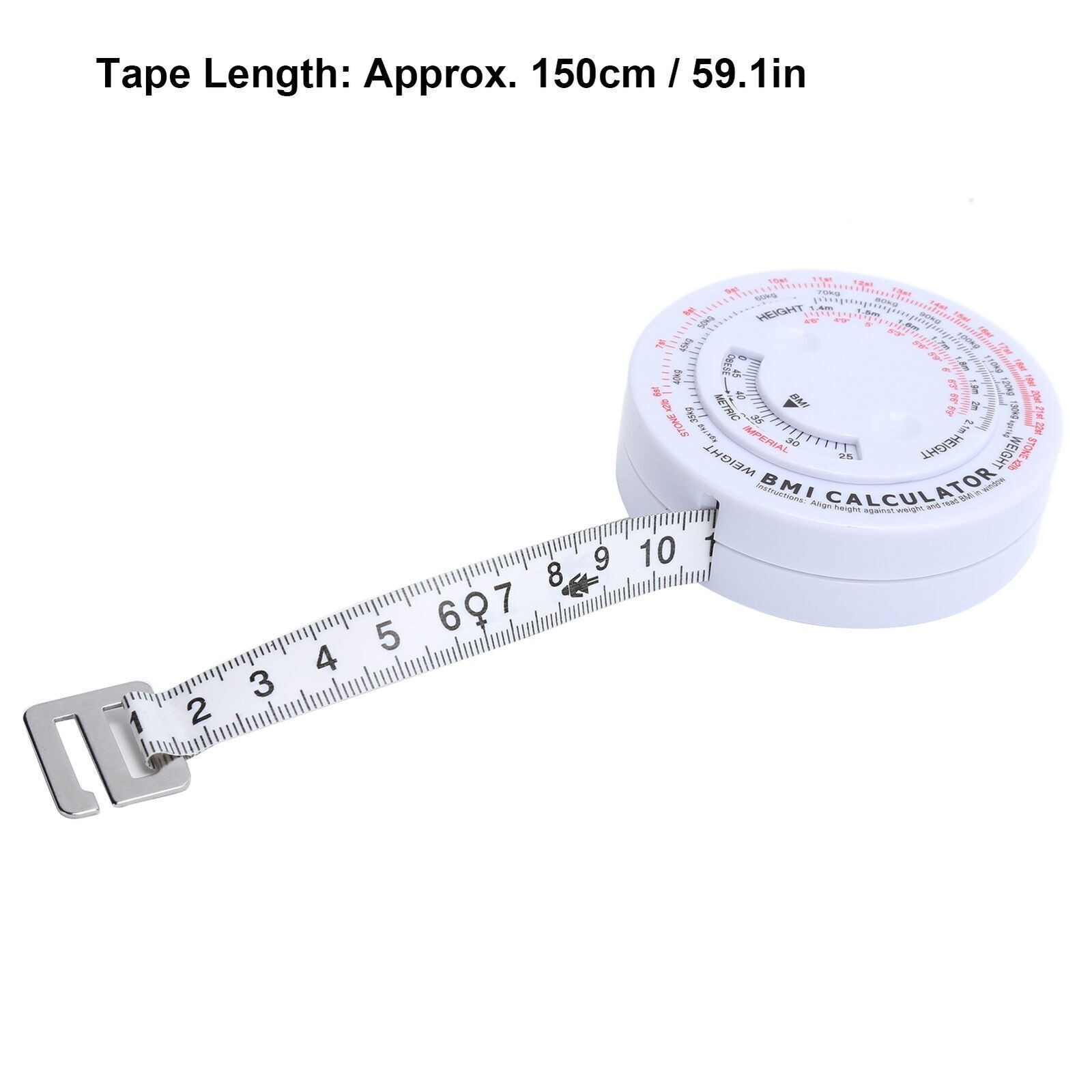 150cm BMI Body Mass Index Tape Measure Body Fat Caliper Weight Loss Calculator