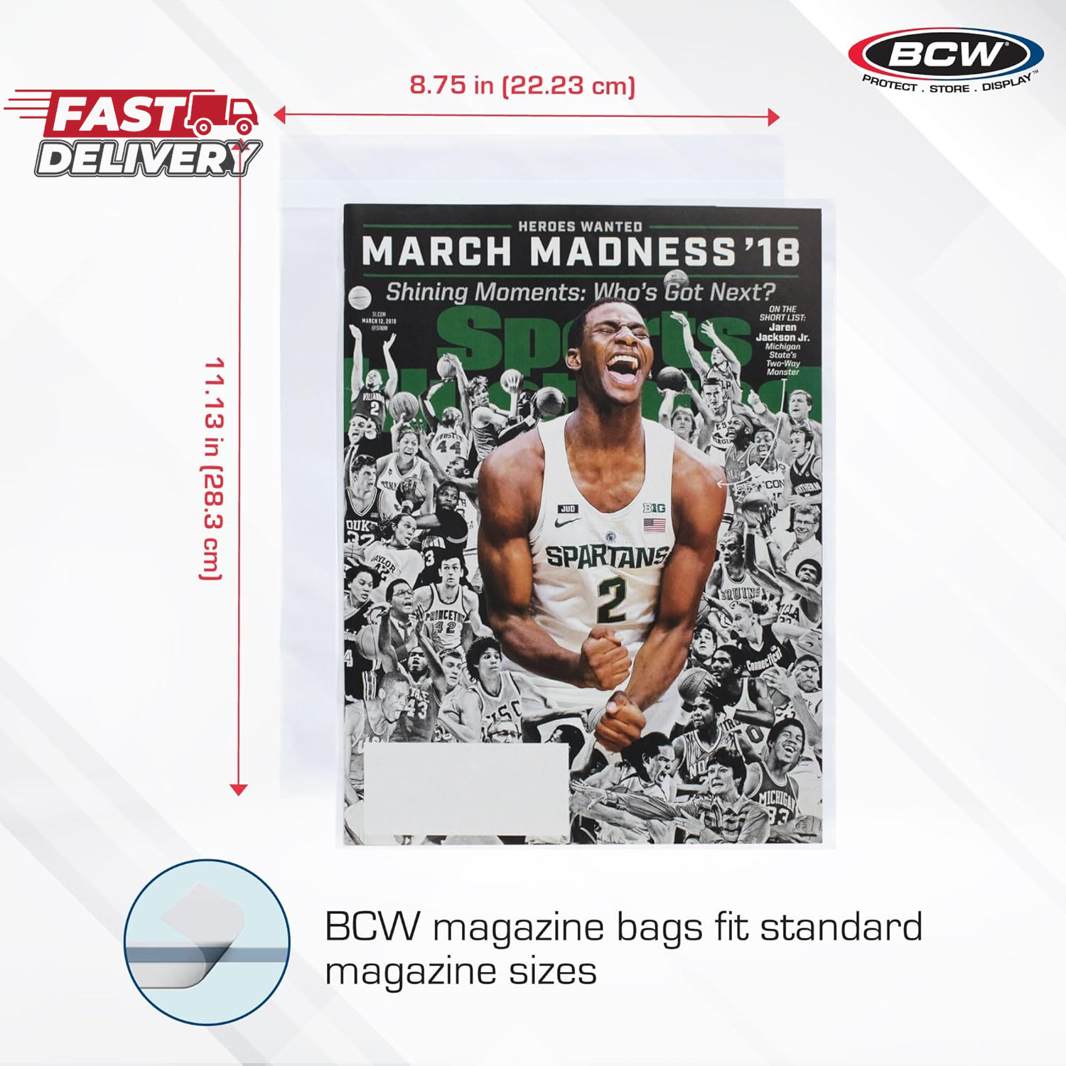 BCW Resealable Magazine Bags - 1 Pack of 100 | Acid-Free, Clear Polypropylene Sl