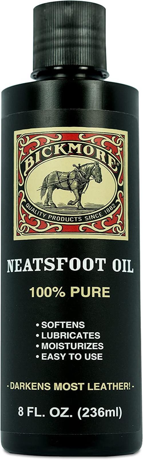 Bickmore 100% Pure Neatsfoot Oil 8 Oz - Leather Conditioner and Wood Finish - Wo