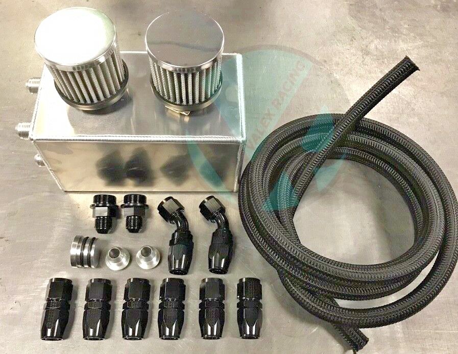 Blackworks BWR Oil Catch Can Kit Race Breather Box  ForHonda Acura Turbo