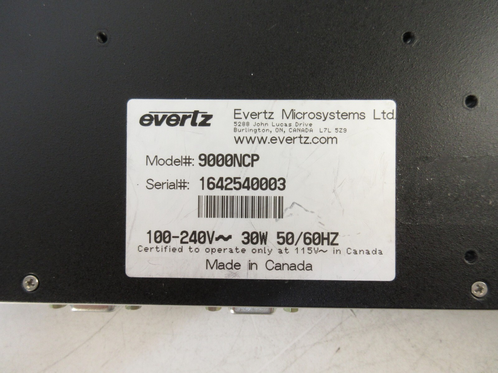 Evertz 9000NCP Network Control Panel