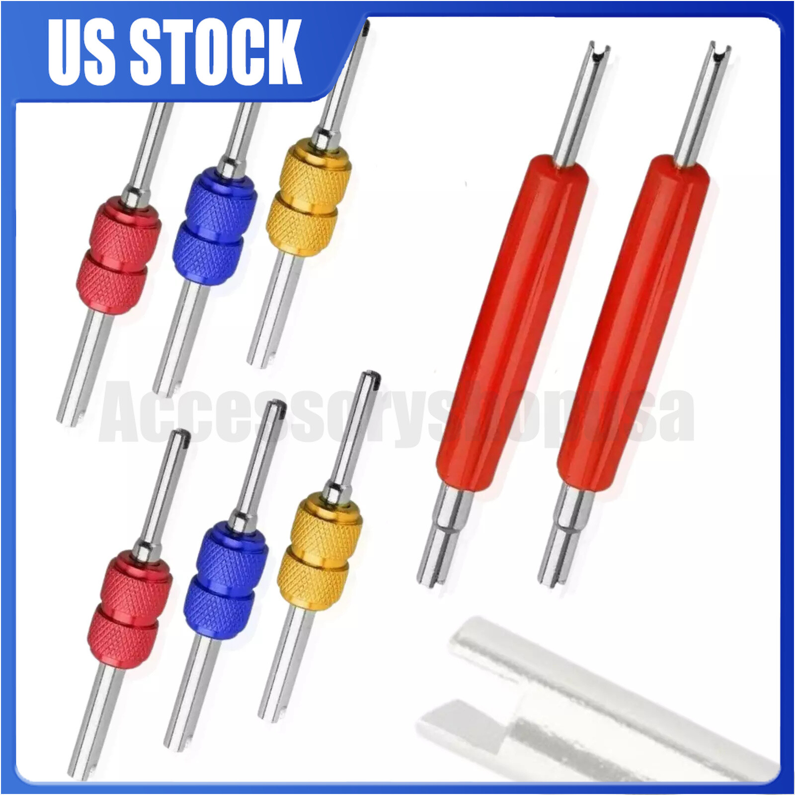 8PCS Dual Schrader Valve Core Remover Tool A/C HVAC Air Conditioning Tire Repair