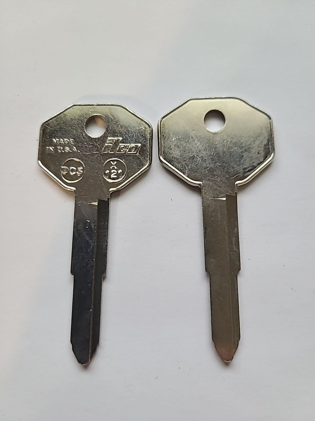 Lot of 2 ilco Unican DC3 / X121 Key Blanks Various Auto Forklift Heavy Equipment