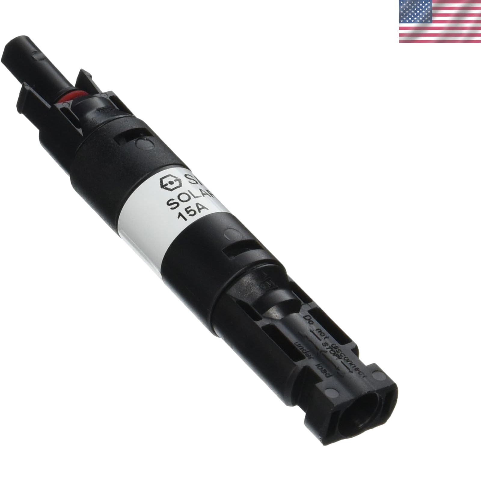 15A Male and Female Connector Waterproof in-Line Fuse Holder w/Fuse, Black