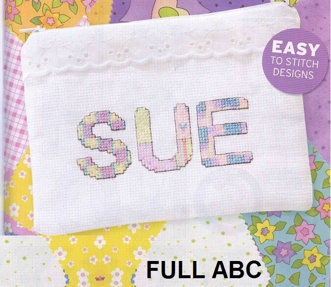 PASTEL SHADES ABC CROSS STITCH PATTERN ONLY   EQ - EYU