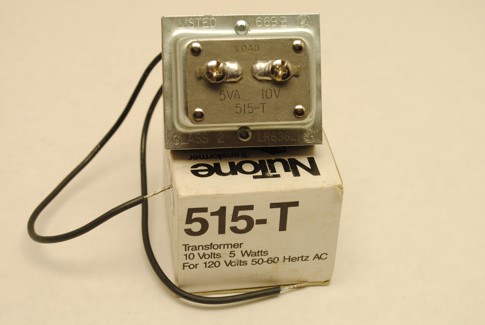 NuTone 515-T Door Bell Transformer Primary 120-Volts, Secondary 10-Volts 5-Watts