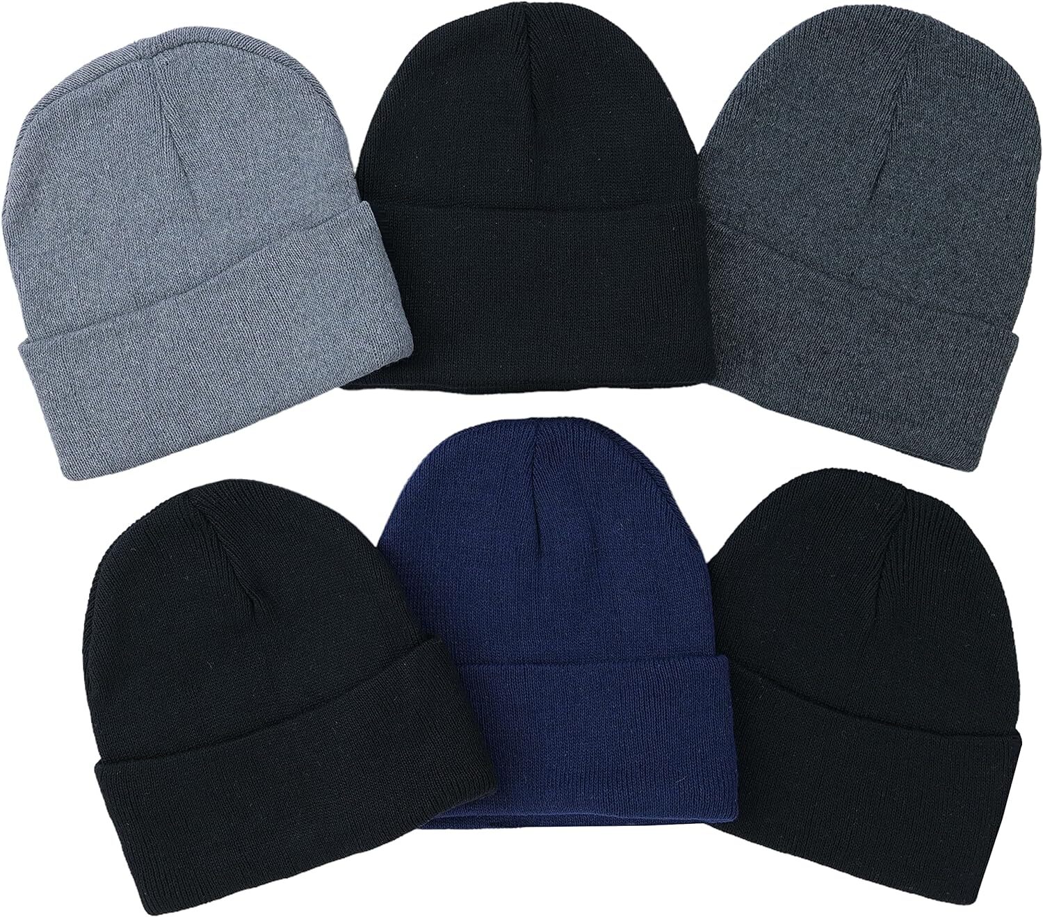 ToBeInStyle Men’s Pack of 6 Double Layered Winter Warm One Size, Assorted