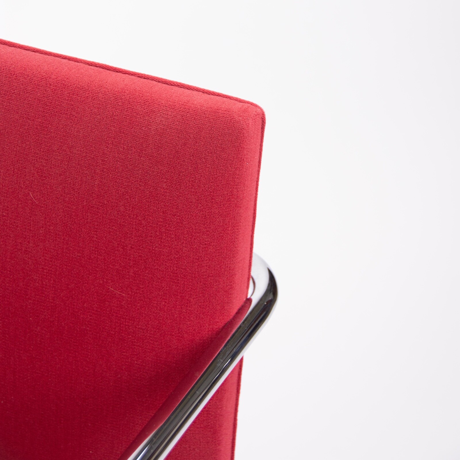 Original Knoll Mies Van Der Rohe Brno Chairs Red Fabric Sets Avail 2000s 2k MSRP