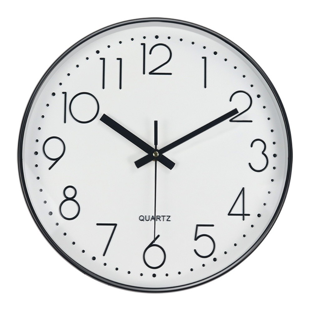 Modern 30cm Wall Clock Silent Operation Battery Powered Quartz Movement