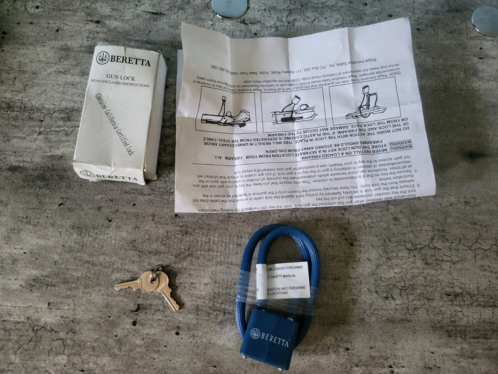Beretta Gun Lock Blue With 2 Keys New