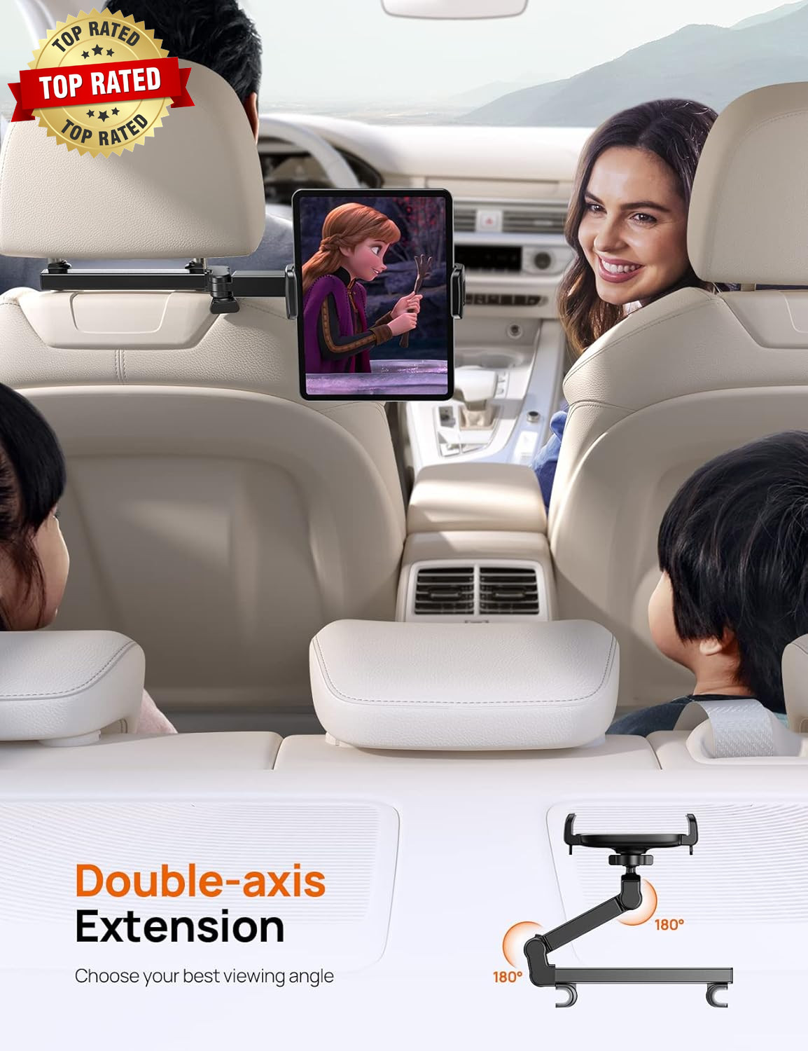 Ipad Holder Car Headrest - [Stretchable Arm] 2025 Adjustable Tablet Mount for Ca