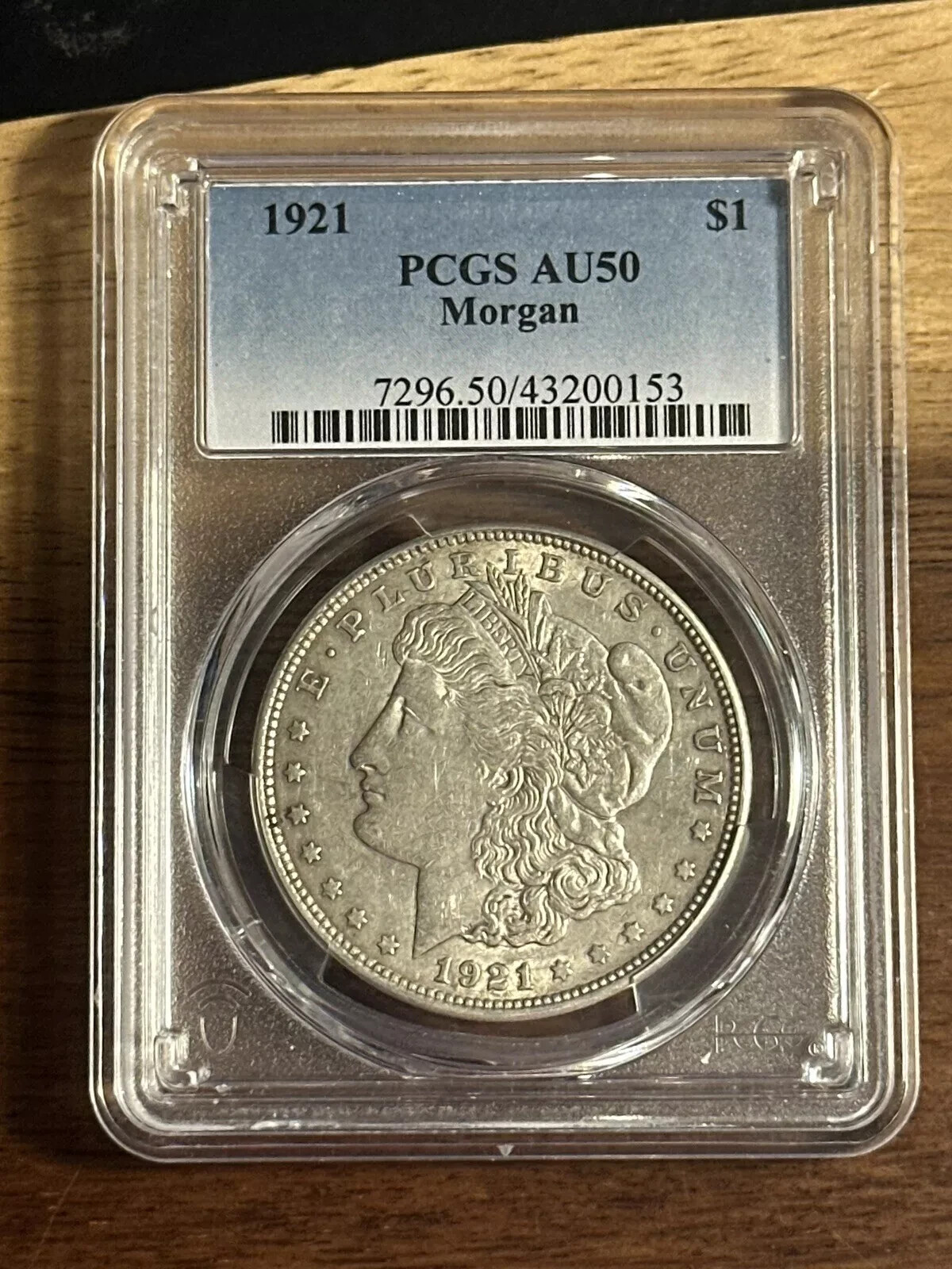 1921 P  Morgan Silver Dollar. AU-50. PCGS FREE SHIPPING  G7
