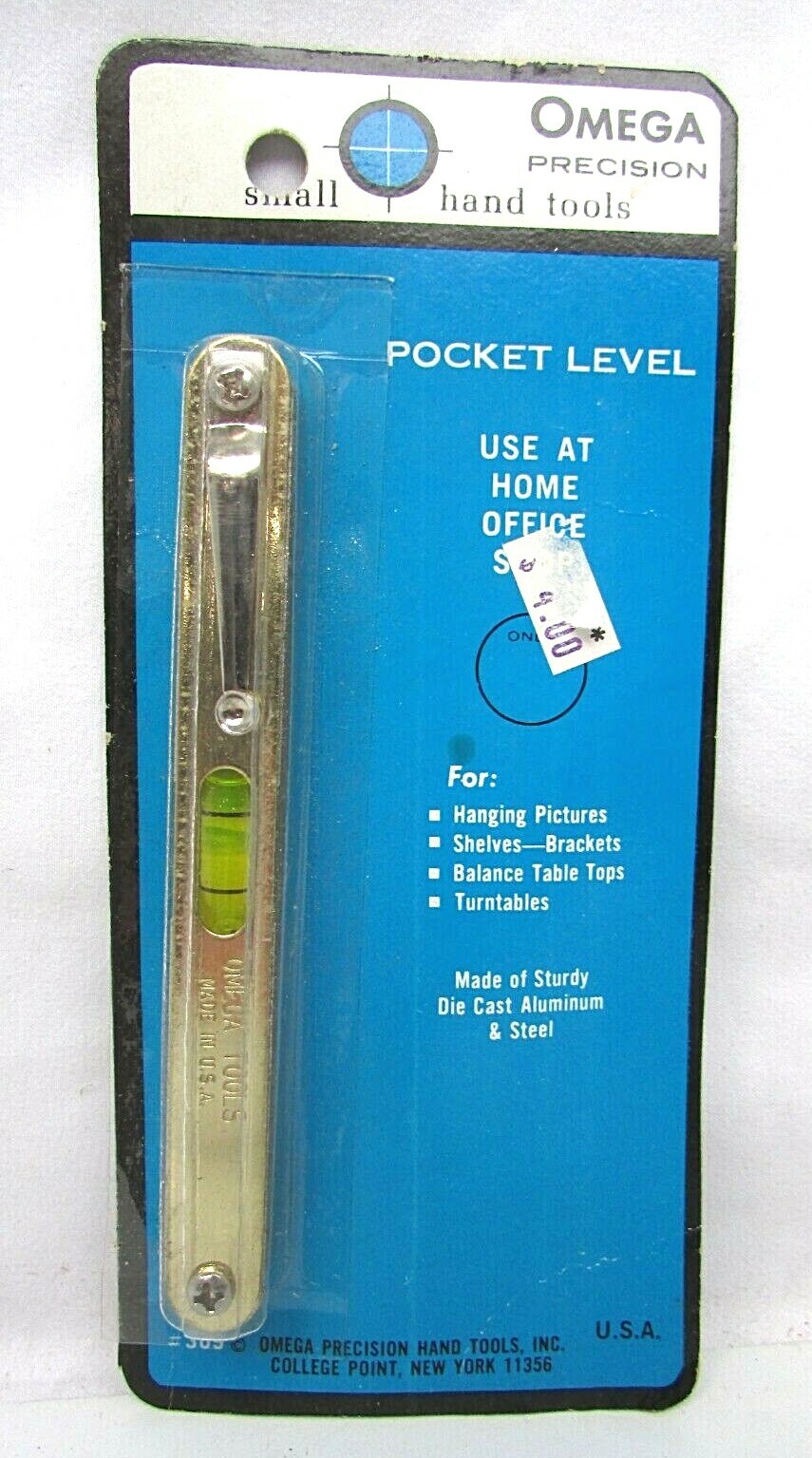 Rare Vintage Omega Precision Small 5" Pocket Level NOS New #309