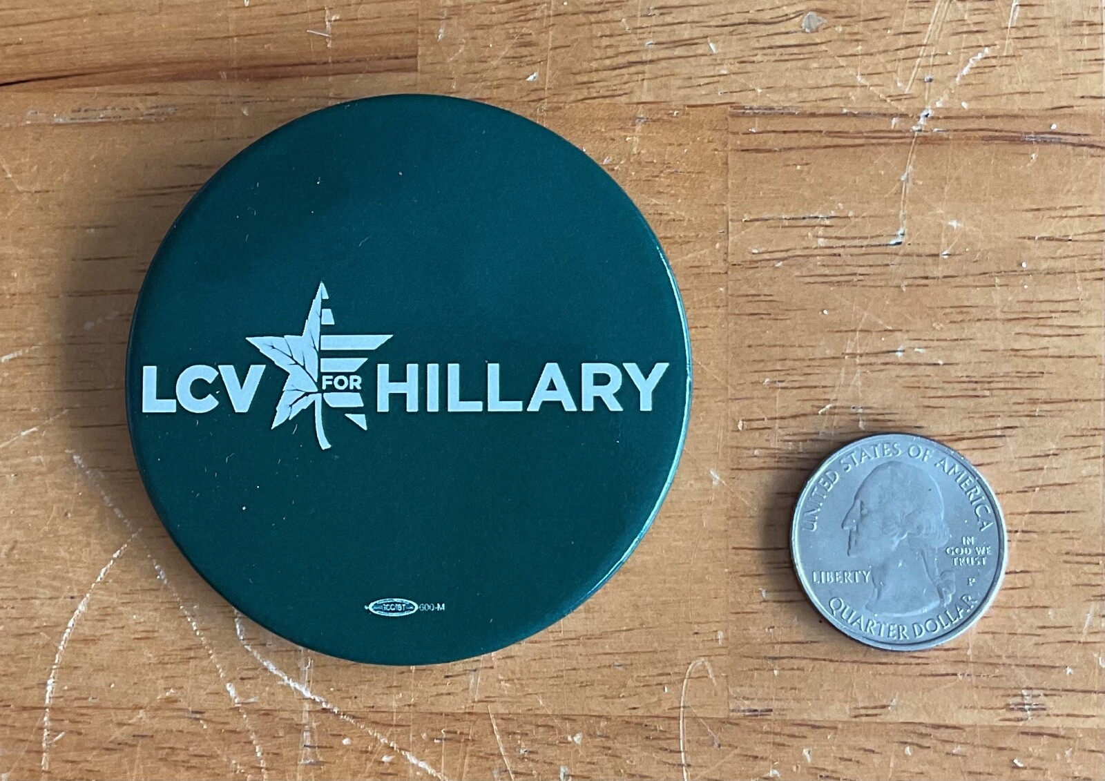 Hillary Clinton 2008 President Campaign League of Conservation Voters Button Pin