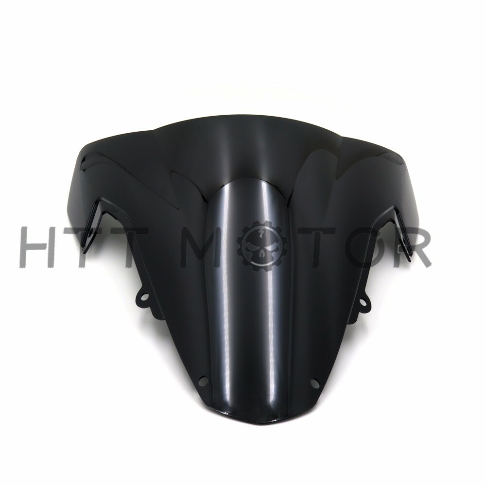 BLACK DOUBLE BUBBLE TRANSPARENT WINDSCREEN SHIELD FOR 2003-2004 SUZUKI GSXR1000