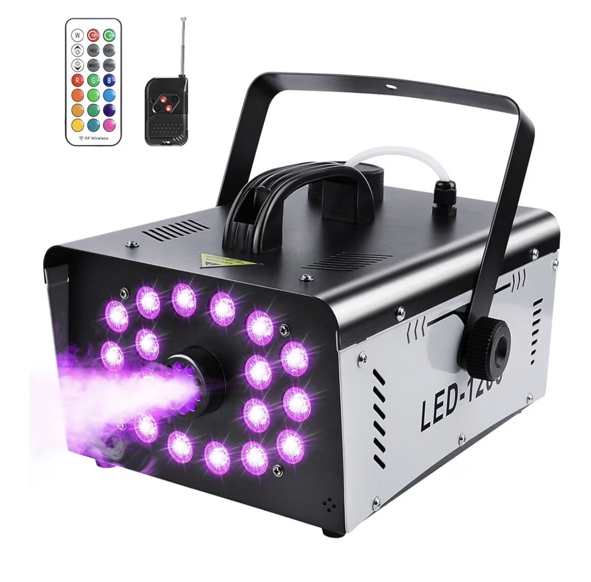 1200W Fog Machine with 18 Lights & Remote for Halloween Party Effects