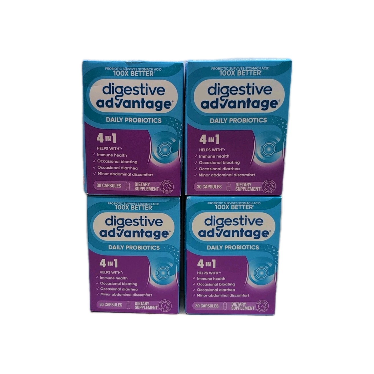 4 Schiff Digestive Advantage Daily Probiotic  30 Capsules Each. Exp 05/2027+