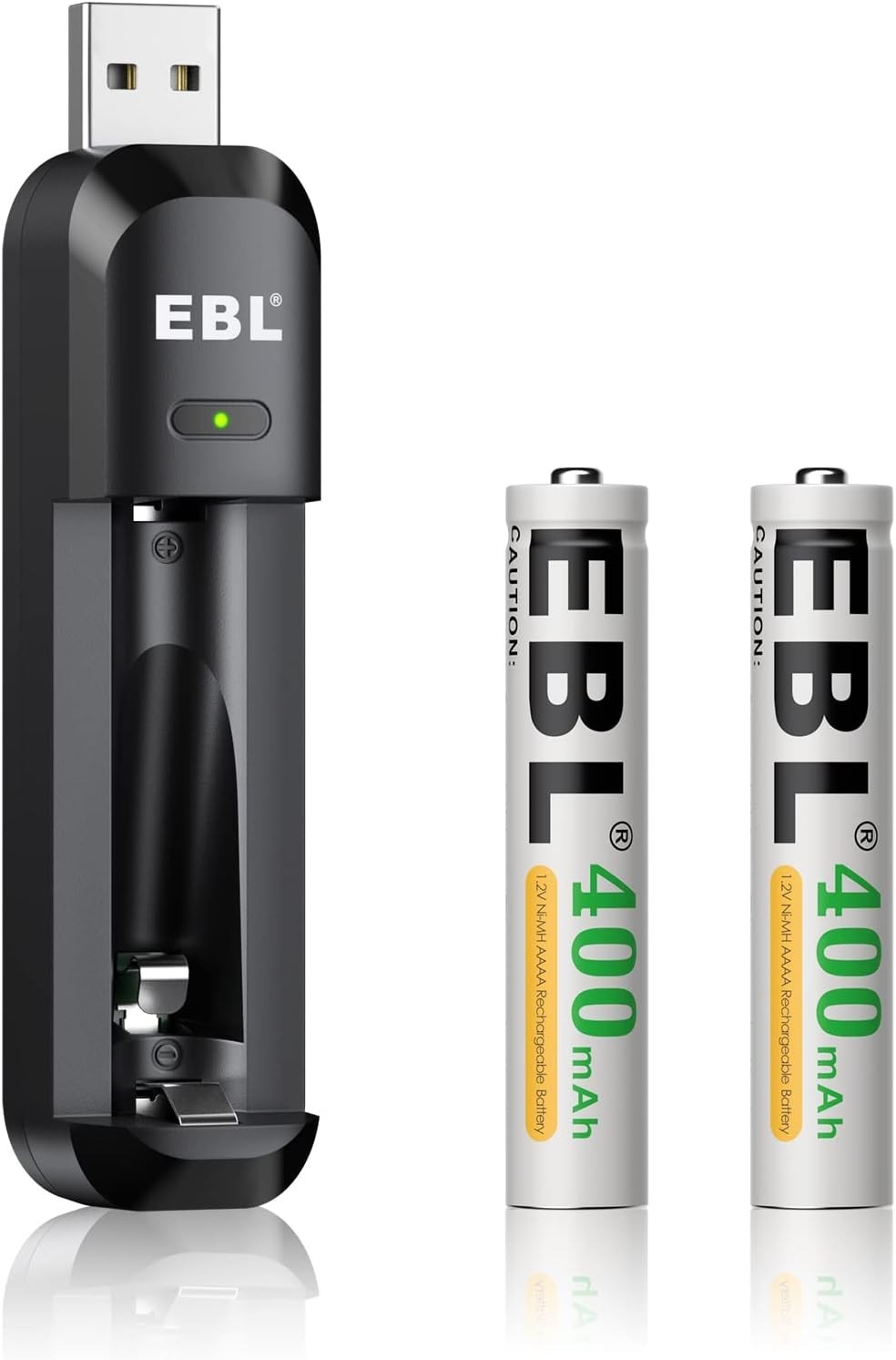 Rechargeable AAAA Batteries 2 Counts 400Mah with Smart AAAA Battery Charger - Hi