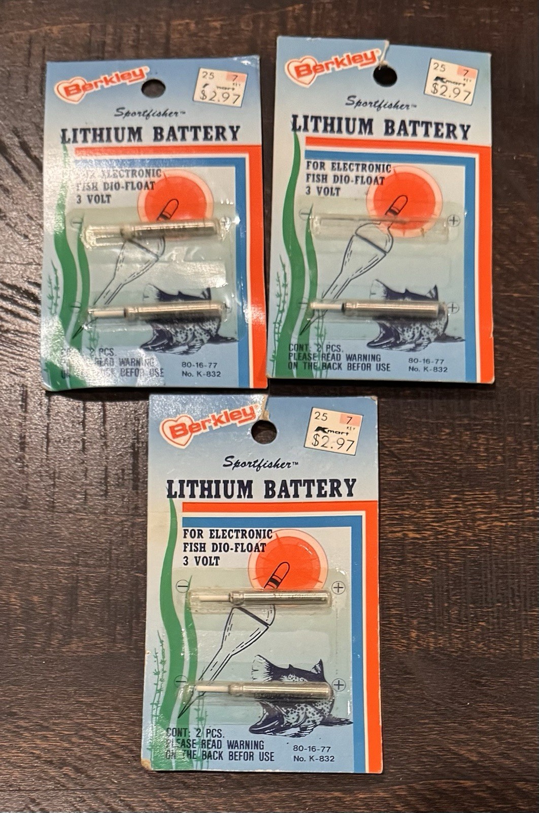VTG Berkley Sportfishers 3v Lithium Battery Lot For Fishing Dio-Float NOS NEW