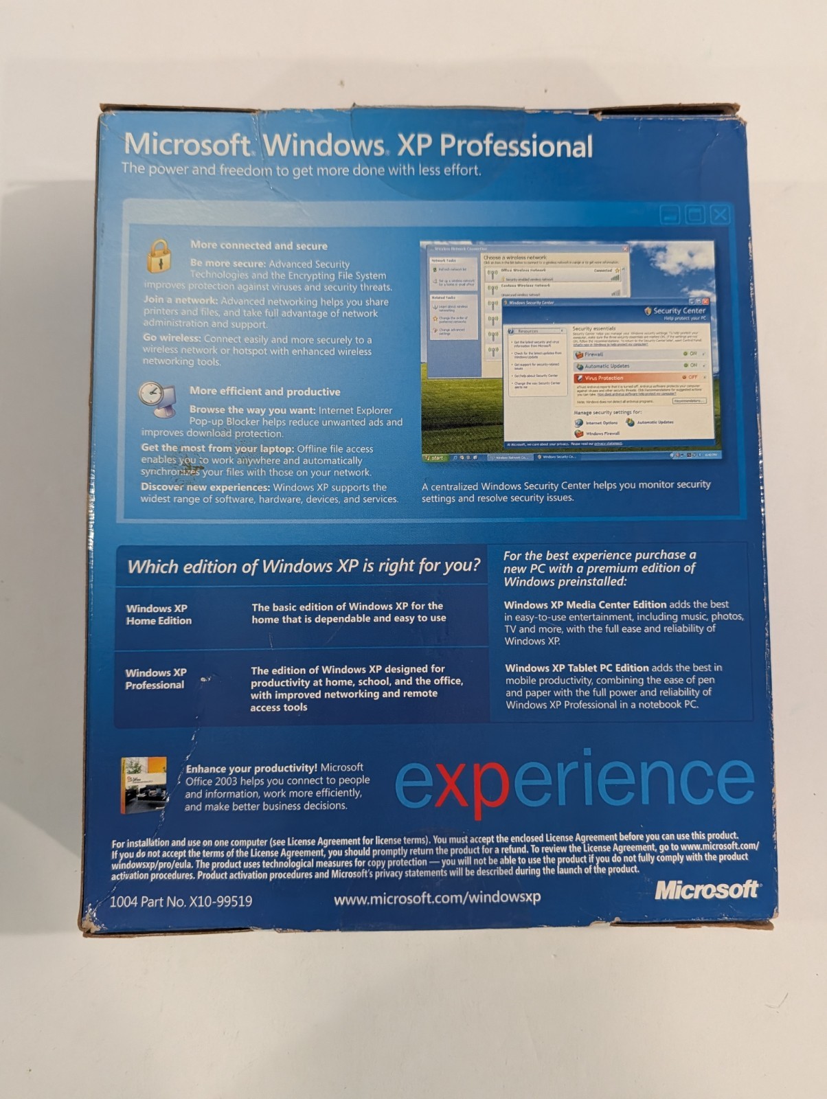 Microsoft Windows XP Professional Version 2002 Service Pack 2 Upgrade CD Big Box