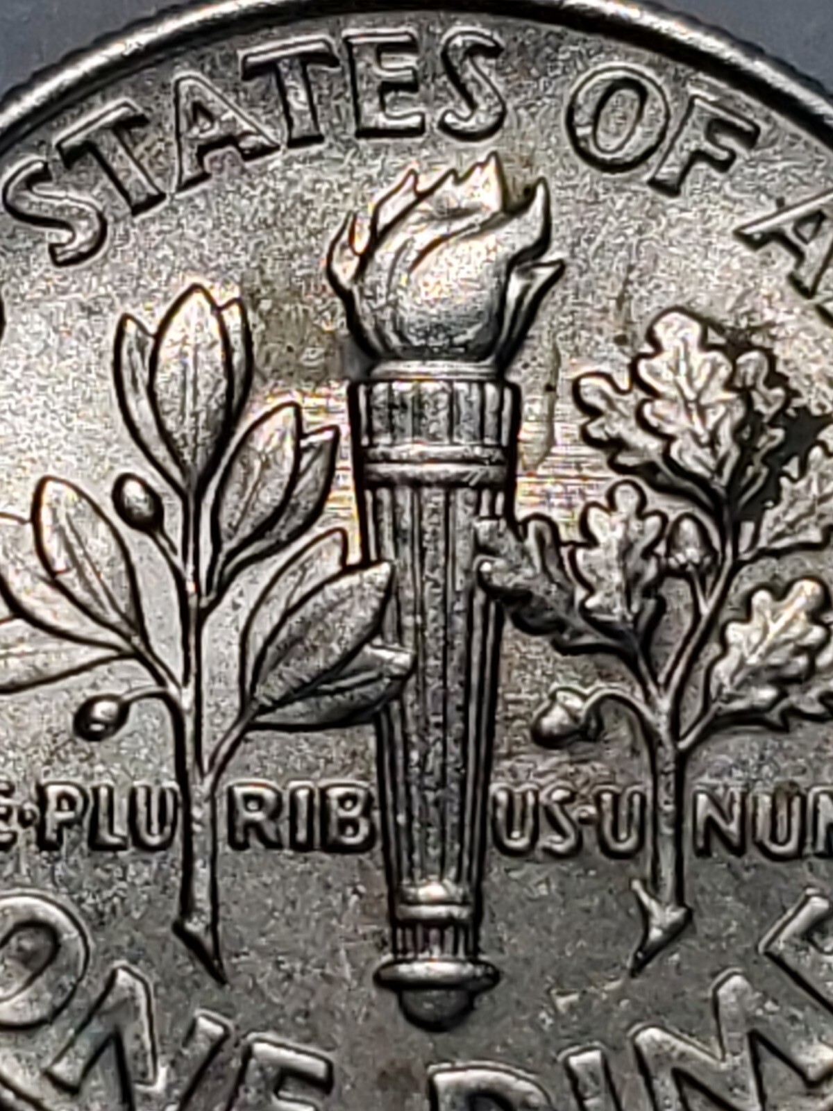 2019 p Feeder finger lines on reverse Roosevelt dime#93