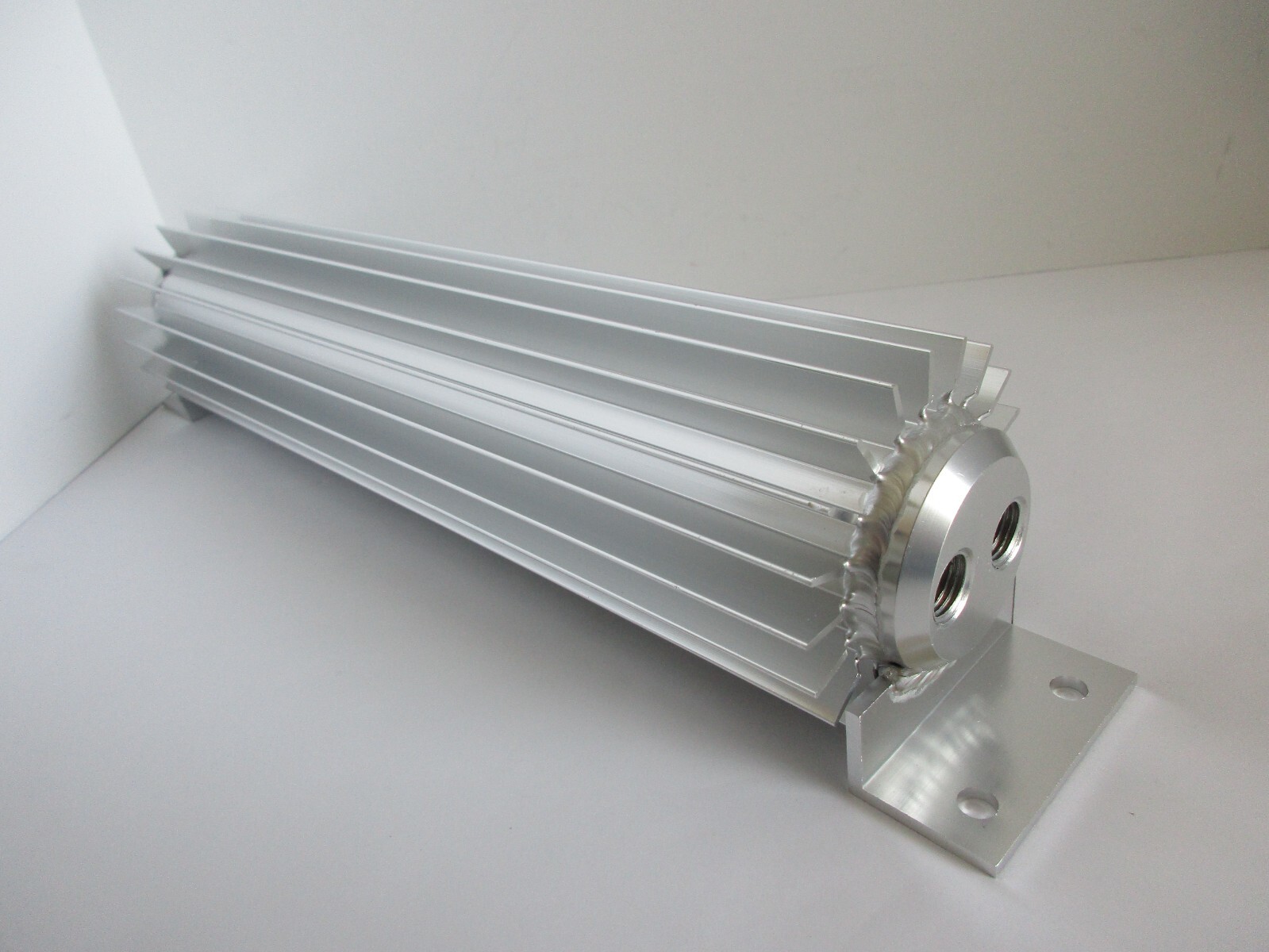 12" FINNED ALUMINUM TRANSMISSON HEAT SINK COOLER DUAL PASS  SBC BBC FORD #7365