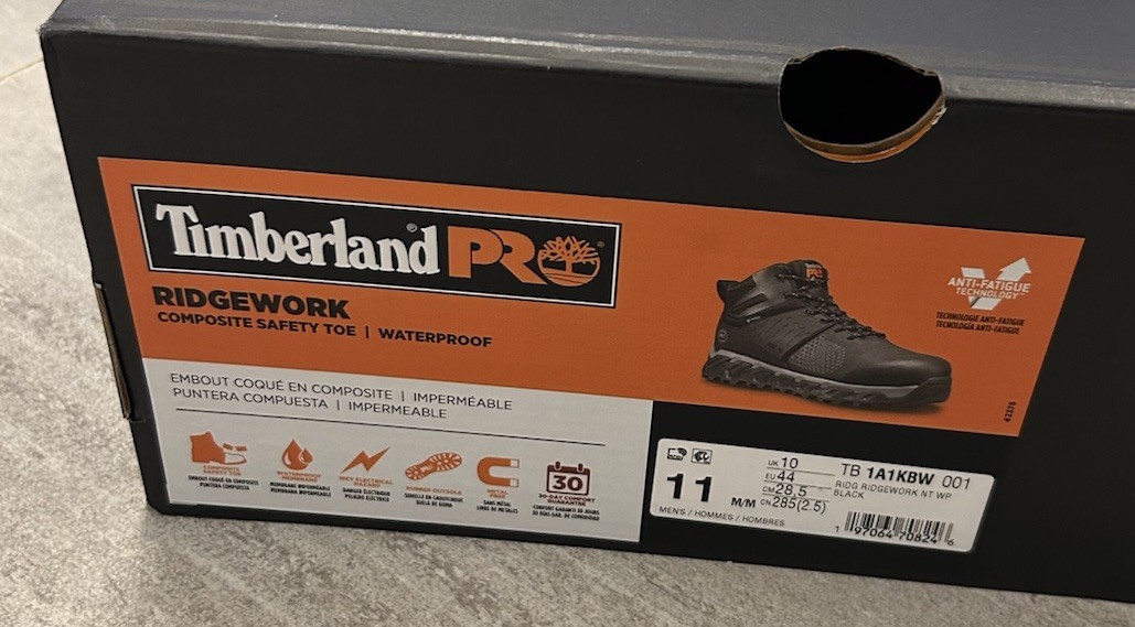 New Timberland Pro Ridgework Waterproof Composite Toe Work Boots Men’s Size 11