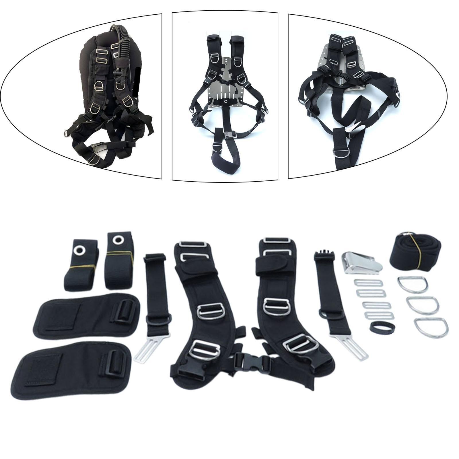 Scuba Diving Adjustable Backplate Comfort Shoulder Harness