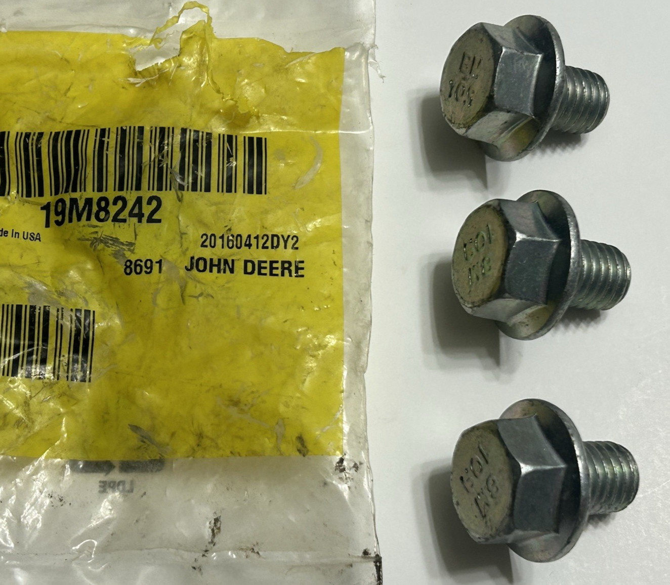 3-pack Genuine John Deere 19M8242 Screws New OEM Free Shipping