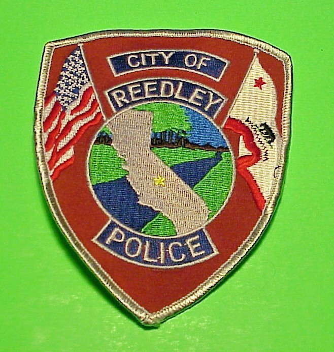 REEDLEY  CALIFORNIA  CA  ( SILVER BORDER )  5"  POLICE PATCH  FREE SHIPPING!!!