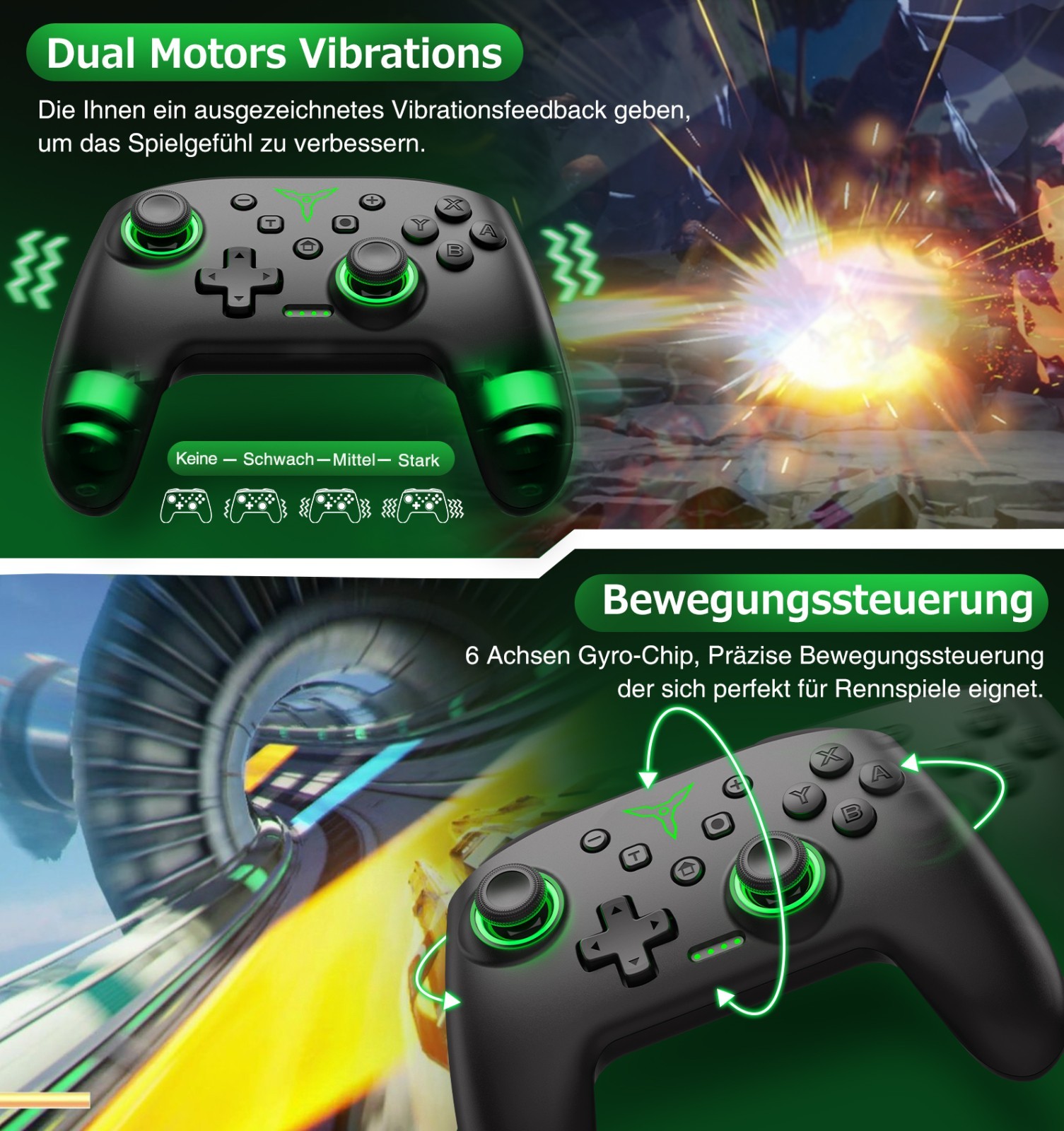 2Packs Wireless Switch Pro Controller for Nintendo Switch 2/OLED,Android/iOS