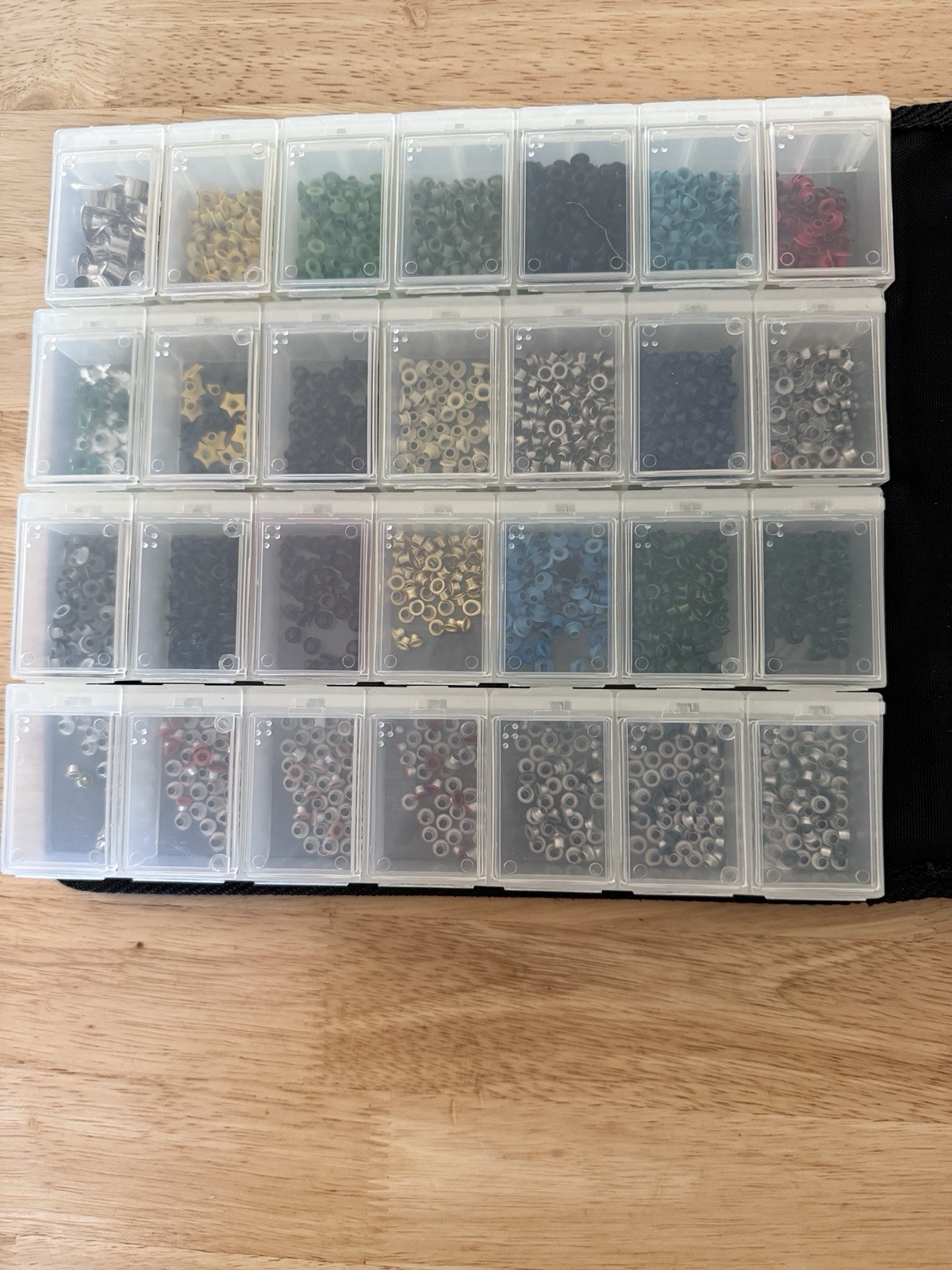 Craft Mates 28 Compartment Organizer Black Fully Loaded With Eyelets & Setter