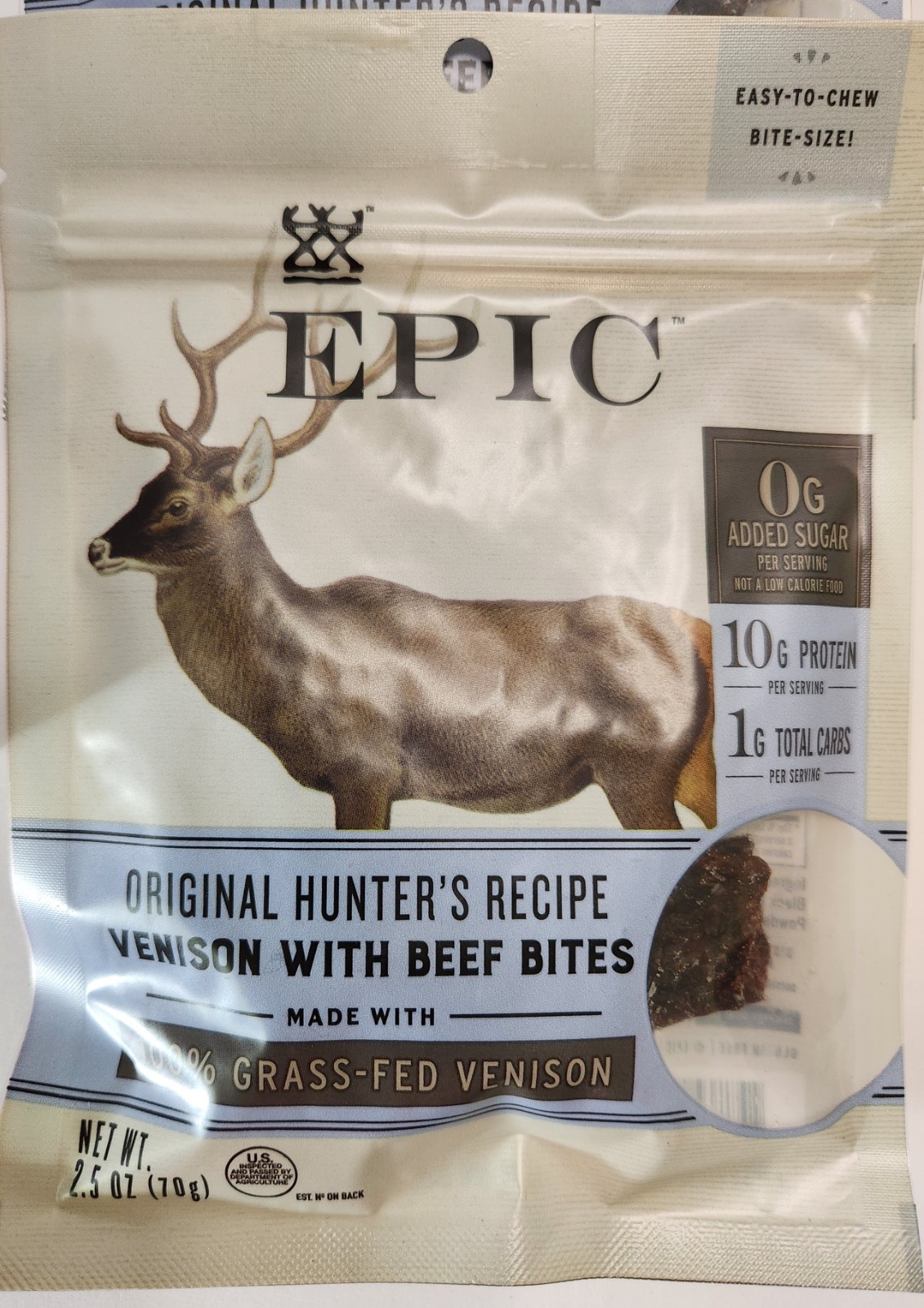 EPIC Venison with Beef Bites, KETO friendly, Whole30 Approved, 8 Count, Exp 4/26