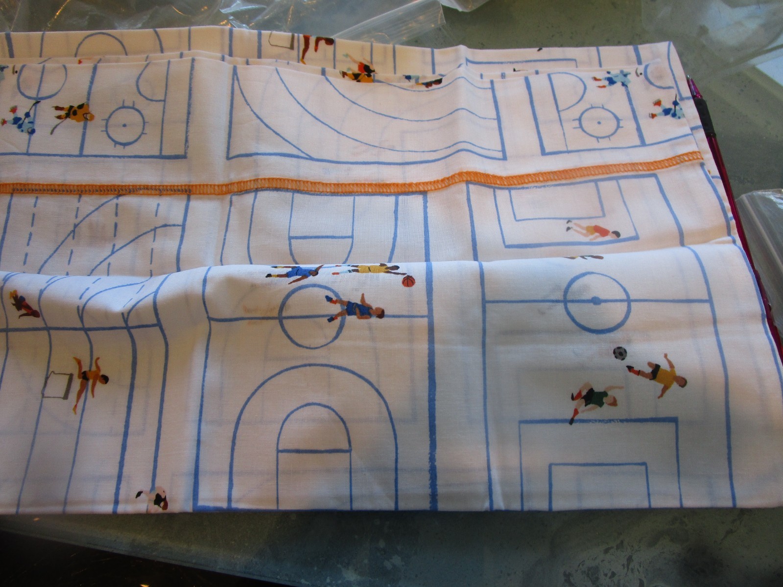 West Elm Kids Varsity Team standard pillowcase photo shoot sample