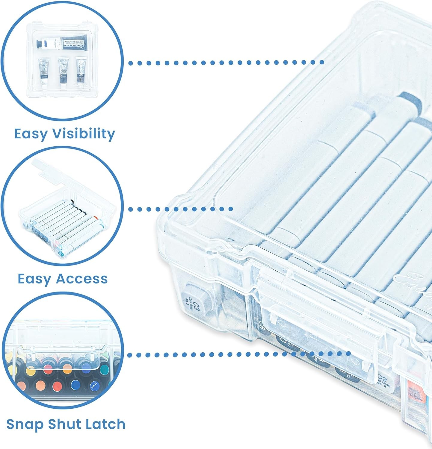 Effortless Organization: ClearView 6" x 6" Stackable Art Supply Storage Box