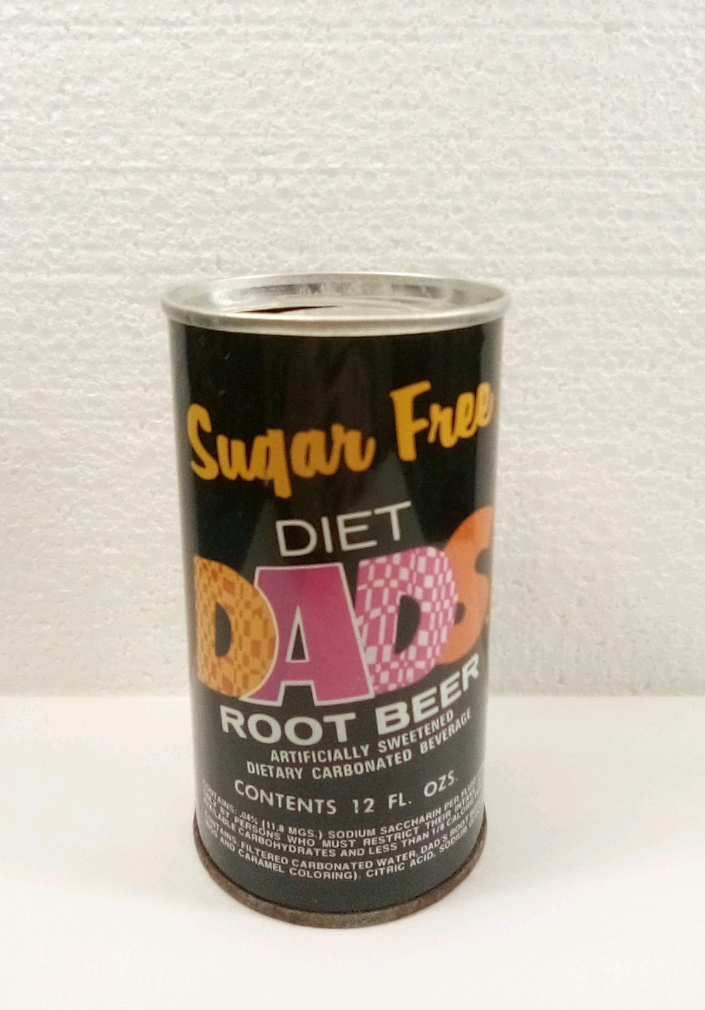 Vintage70s  Steel Pull  Tab Soda Can/ Dads Sugar Free Diet Root Beer