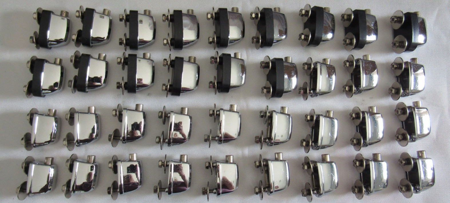 Lot of 36 pieces - Pearl Chrome Tom Lugs for Forum Rhythm Traveler Series