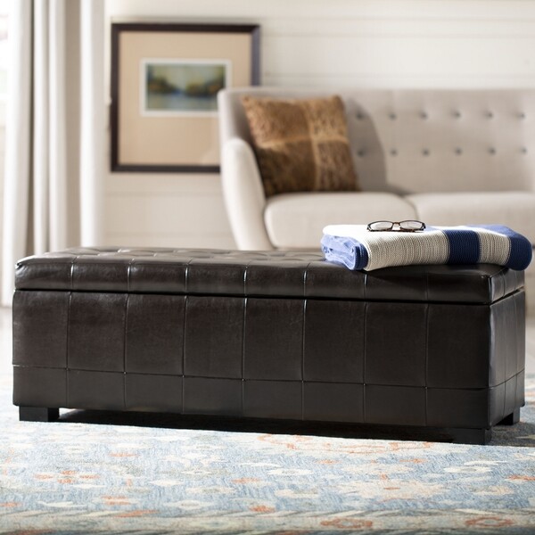 Safavieh MANHATTAN LG STORAGE OTTOMAN, Reduced Price 2172730838 HUD4200A